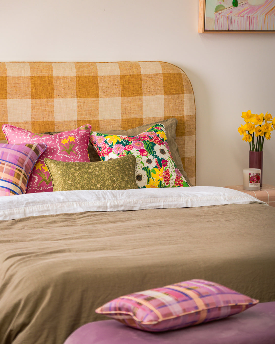 bright coloured cushions