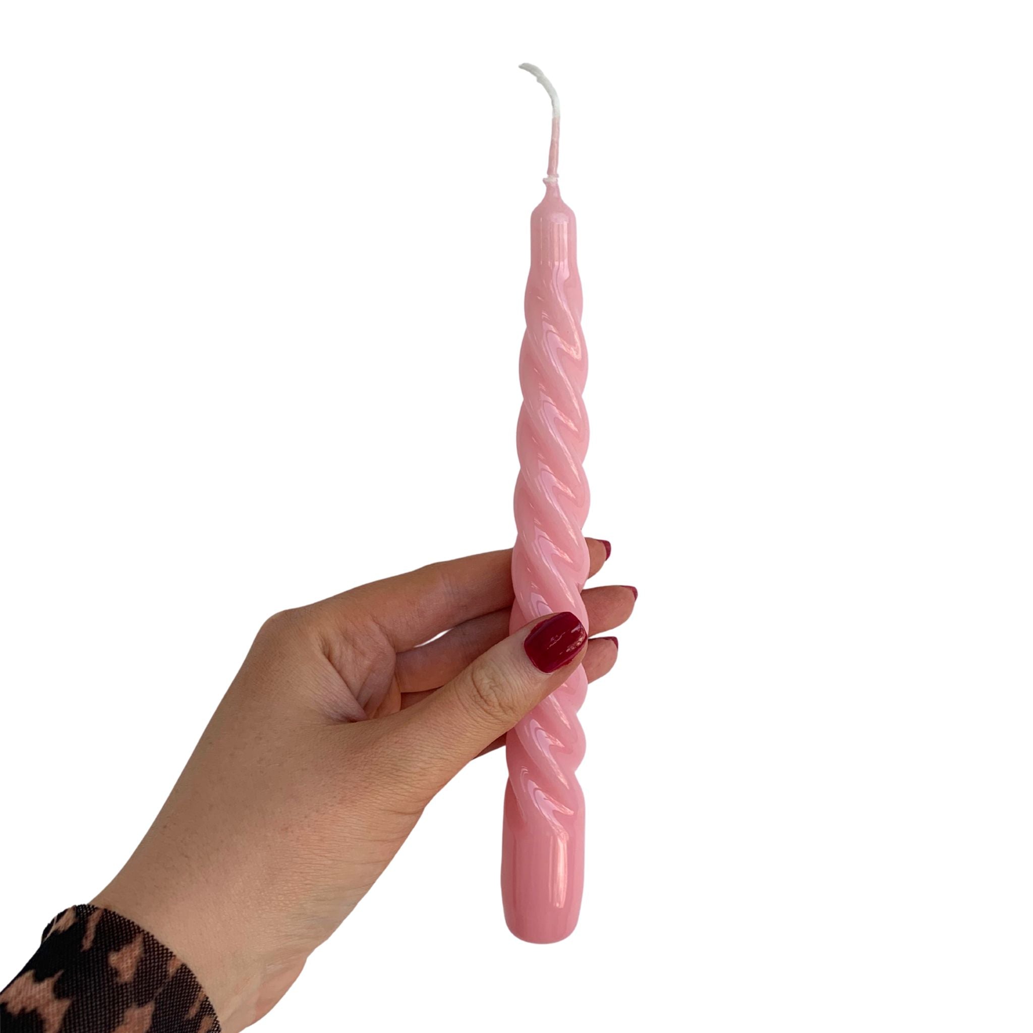 Italian Dreams Twisted Candle | Set of 2 Baby pink - Dancing with juniper