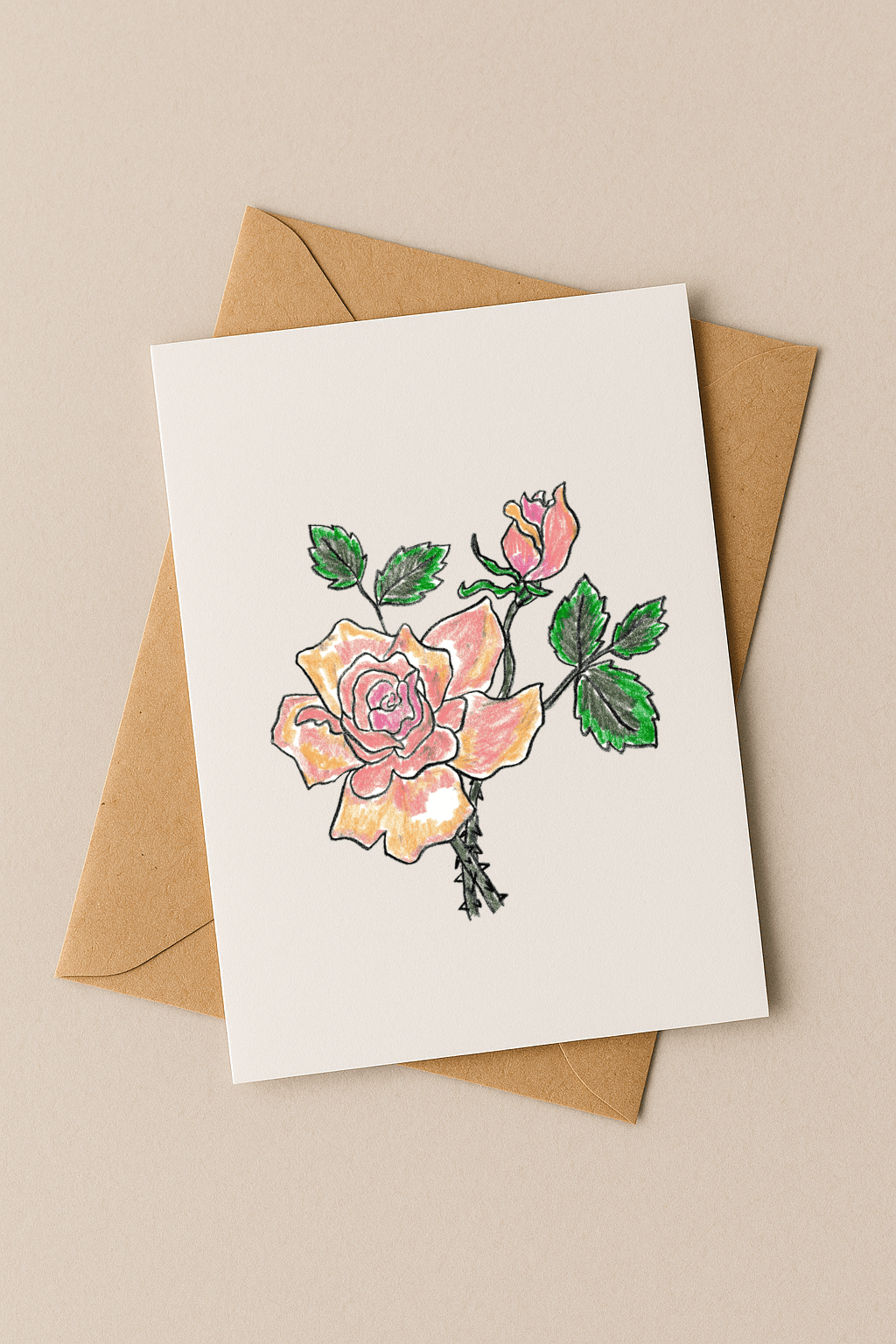 June Birth Flower Card – Rose (Recycled) - Dancing with juniper