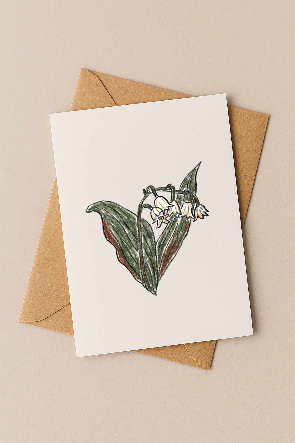 May Birth Flower Card – Lily of the Valley (Recycled) - Greeting Card - Dancing with juniper
