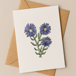 September Birth Flower Card – Aster (Recycled) - Dancing with juniper