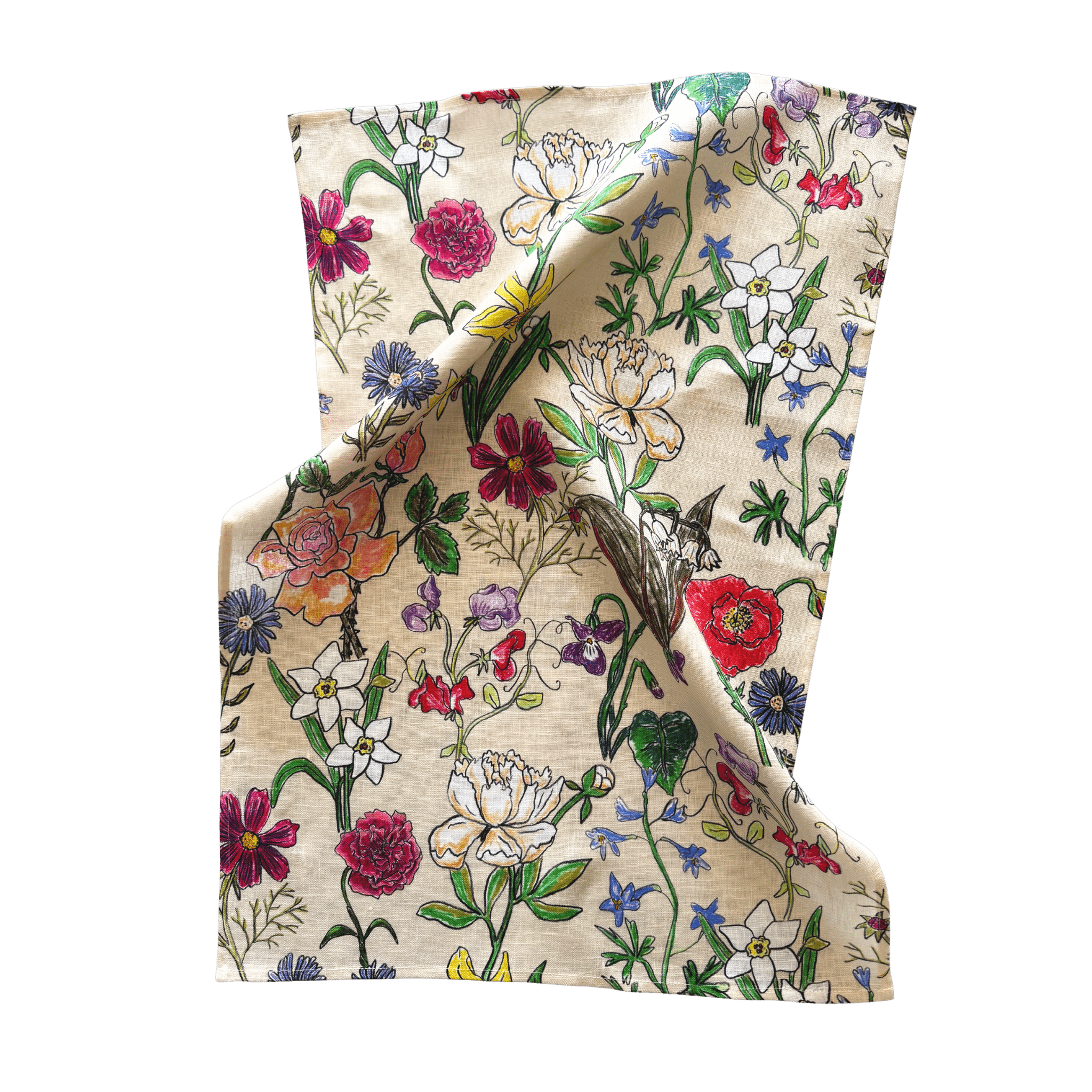 Tea towel Birth Flowers - Dancing with juniper