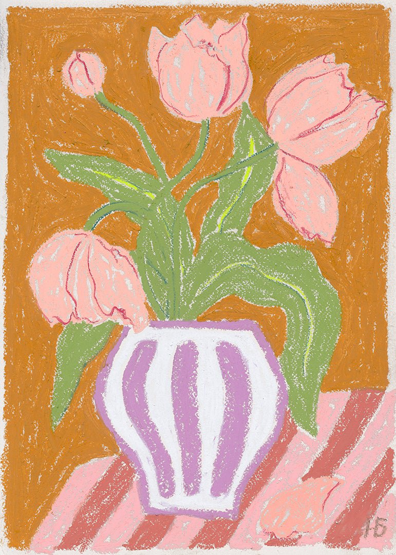 "Tickled by Tulips" Limited Edition A3 Art Print - Dancing with juniper