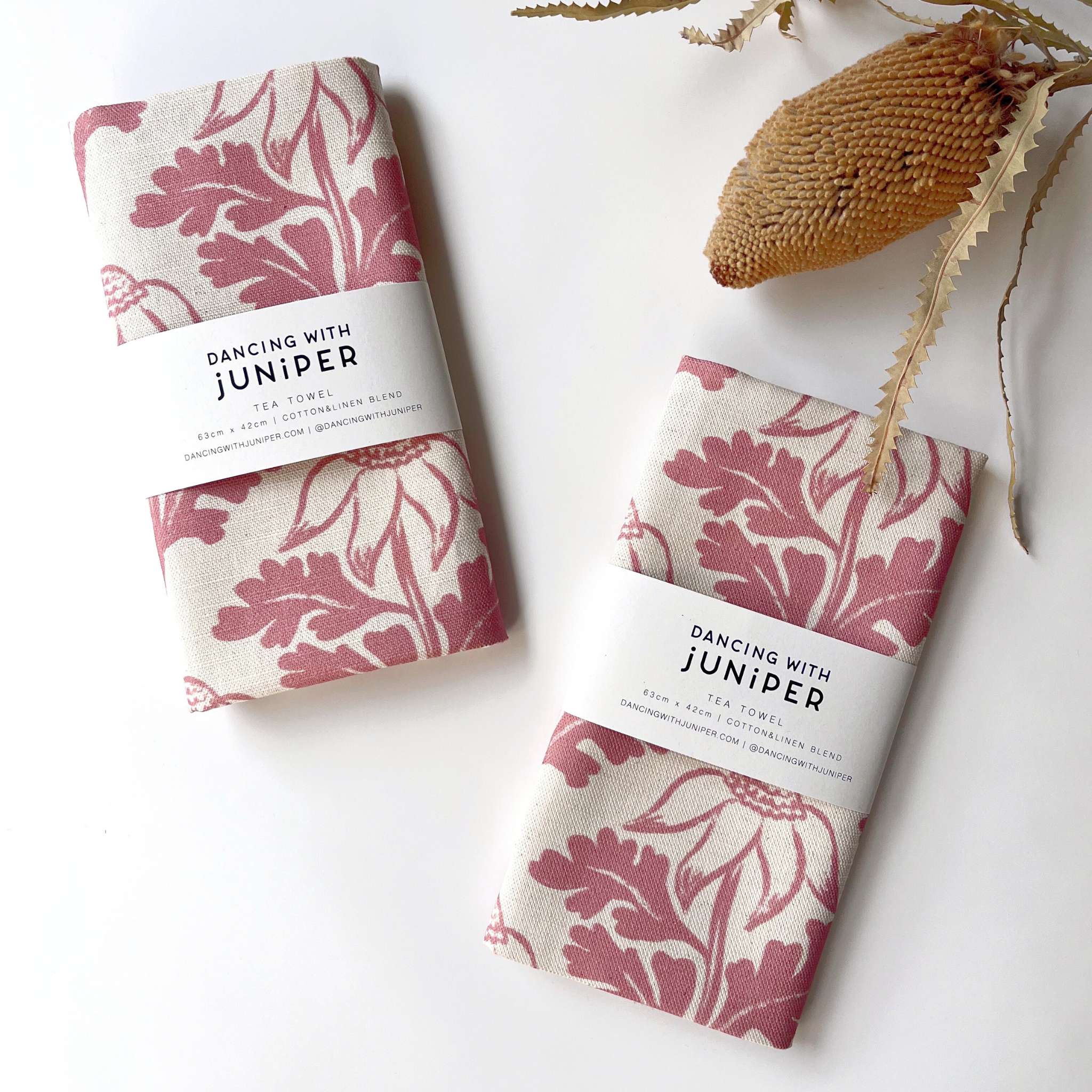 Frivolous Flannels Tea Towel Blush - tea towel - Dancing with juniper