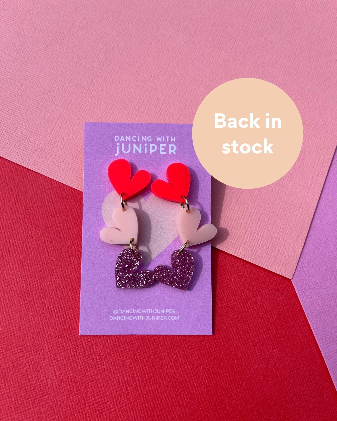 Lovely Heart Drop Studs - earrings - Dancing with juniper