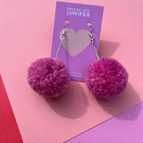 Pom Poms: Pinky Purple - earrings - Dancing with juniper